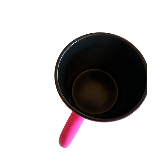 Starbucks Pink & Black Ceramic Coffee Mug 14 Fl. Oz. Decorative Design With Insi - Picture 4 of 5